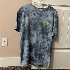 Quiksilver Blue and Green Short Sleeve Tee